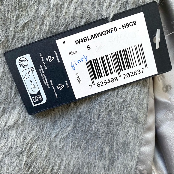 GUESS NWT Textured Wool Blend Double Breasted Coat Light Stone Heather Size S - Picture 12 of 16